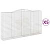 vidaXL kaarekujulised gabioonkorvid 5 tk, 400x50x220/240 cm, raud