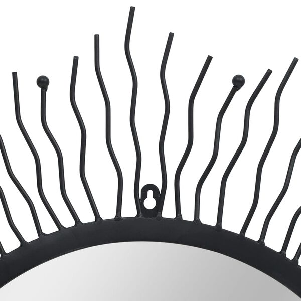 vidaXL seinapeegel, p&auml;ikesekujuline 80 cm must