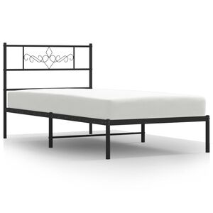 vidaXL metallist voodiraam peatsiga, must, 90 x 190 cm