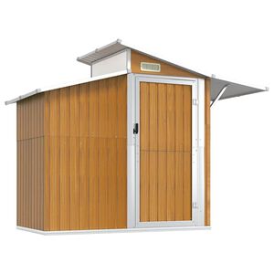 vidaXL aiakuur, pruun, 270 x 130 x 208,5 cm, tsingitud teras
