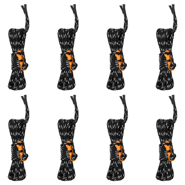 vidaXL telgi nöörid kinnitusaasadega 8 tk, peegeldav, 4 m 4 mm