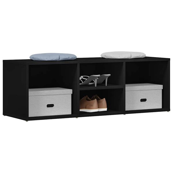 vidaXL jalatsipink, must 105x35x35 cm tehispuit