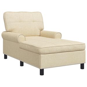 vidaXL Chaise Lounge padjaga cream 91 x 157 x 91 cm kangas