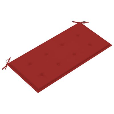 vidaXL aiapink punase padjaga, 112 cm, toekas tiikpuu