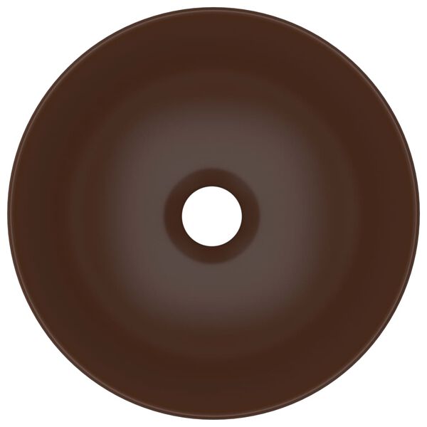 vidaXL vannitoavalamu keraamiline, tumepruun, &uuml;mmargune