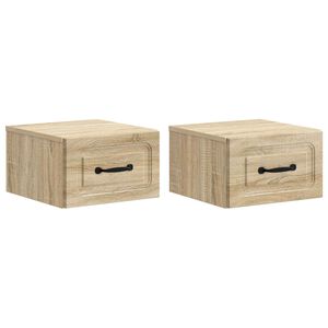 vidaXL Seinale kinnitatav &ouml;&ouml;tis 2 pcs Sonoma tamm 34,5 x 33 x 20 cm