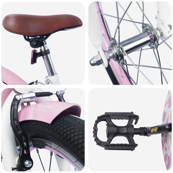 vidaXL Laste Bike 18 Tolli 5-7 aastastele Hele roosa