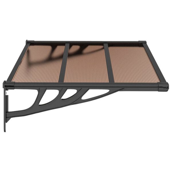 vidaXL ukse varikatus, must, 122x90 cm, polükarbonaat