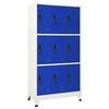 vidaXL lukustatav hoiukapp, hall ja sinine, 90 x 45 x 180 cm, teras