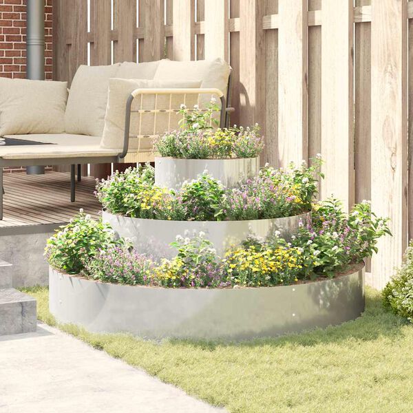 vidaXL Aia istutuspot Hõbedane 120 x 120 x 20 cm Tsinkteras