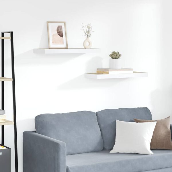 vidaXL seinariiulid, 2 tk, tamm ja valge, 60 x 23,5 x 3,8 cm MDF