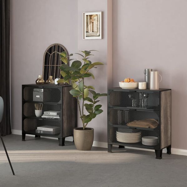 vidaXL hoiukapp 2 tk, hall, 72 x 36 x 82 cm, metall ja MDF