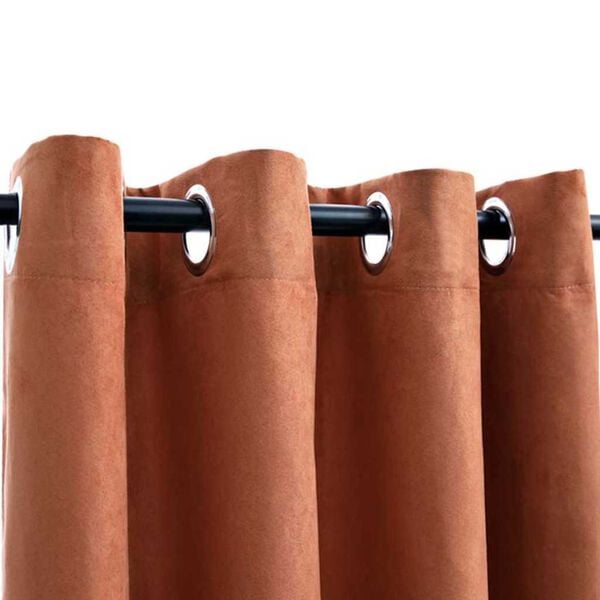 vidaXL pimendavad kardinad metallr&otilde;ngastega 2 tk, rooste, 140 x 245 cm