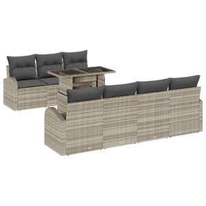 vidaXL Aia Diivanikomplekt padjaga padjaga 8 pcs Helehall Pol&uuml; Rattan