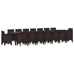 vidaXL Aiak&ouml;&ouml;gi komplekt padjadega padjaga 17 pcs Pruun PP