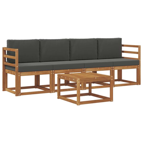 vidaXL V&auml;li diivanikomplekt padjaga 5 pcs Looduslik ja antriit