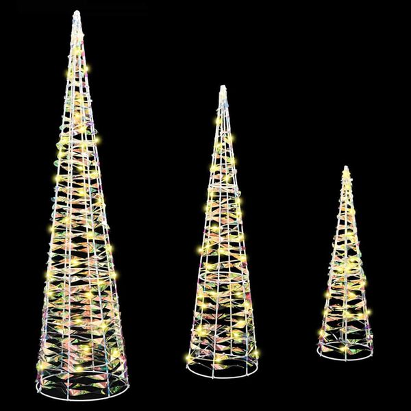 vidaXL Jõulupuu koos 90 LED-iga 3 pcs Soe valge 20 x 20 x 80 cm PET