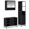 vidaXL Vannitoa m&ouml;&ouml;bleset 3 tk Must tamm 35 x 37,5 x 166 cm Tehispuit