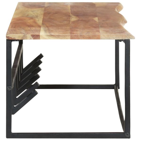 vidaXL nagi, naturaalsete servadega, 100 x 34 x 38 cm, akaatsiapuit