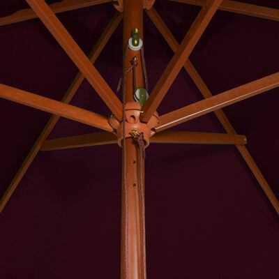 vidaXL päikesevari puust postiga, burdoopunane, 200 x 300 cm