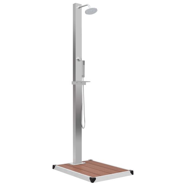 vidaXL välidušš koos alusega, WPC, roostevaba teras