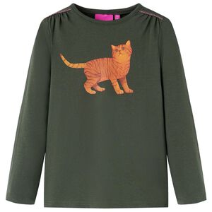 Pikkade varrukatega lastes&auml;rk, khaki, 92