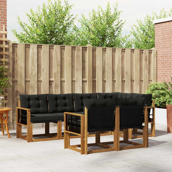 vidaXL V&auml;li diivanikomplekt padjaga 7 pcs Looduslik ja must