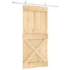 vidaXL Libisev uks Looduslik ja Valge 95 x 210 cm Tahke m&auml;nnipuit