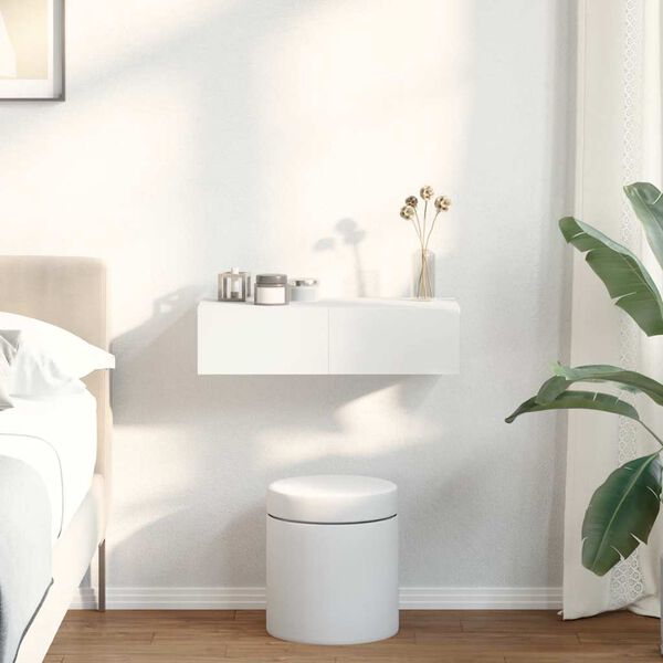 vidaXL sahtlitega seinariiul valge 60x26,5x15 cm ehituspuit