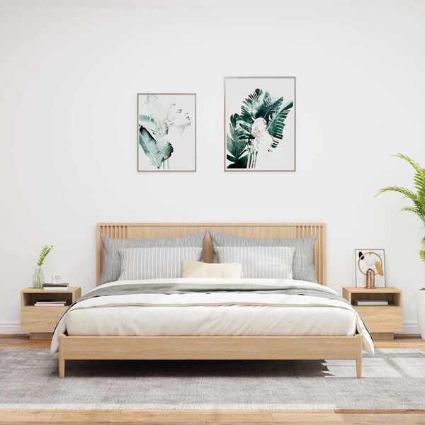 vidaXL öökapid LED-tuledega 2 tk, Sonoma tamm, 40 x 39 x 37 cm