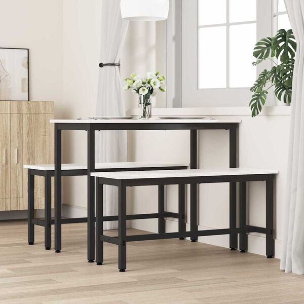 vidaXL S&ouml;&ouml;gipenks Valge 100 x 32,5 x 49 cm T&auml;ispuidust m&auml;nnipuit