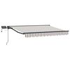 vidaXL Manuaalne varikatus LED-idega Helehall ja valge 3 x 2,5 m