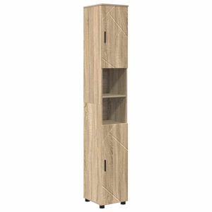 vidaXL Vannitoa kapp Sonoma tamm 30 x 35 x 192 cm Tehispuit & Metall