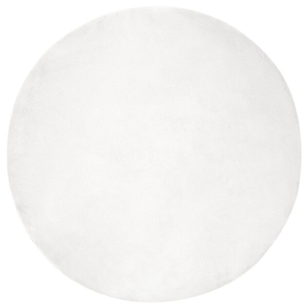 vidaXL Kunstlik K&uuml;&uuml;liku Karv Mat Olite Valge &Oslash; 100 cm Pol&uuml;ester