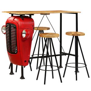 vidaXL 5-osaline baarikomplekt, mangopuit, 120 x 60 x 107 cm