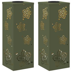 vidaXL P&auml;ikese LED k&auml;igutee tuli 2 pcs K&uuml;pset roheline