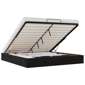 vidaXL Ottomani voodiraam ilma madratsita, must, 180x200 cm, samet