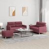 vidaXL 3-osaline diivanikomplekt patjadega, veinipunane, kangas