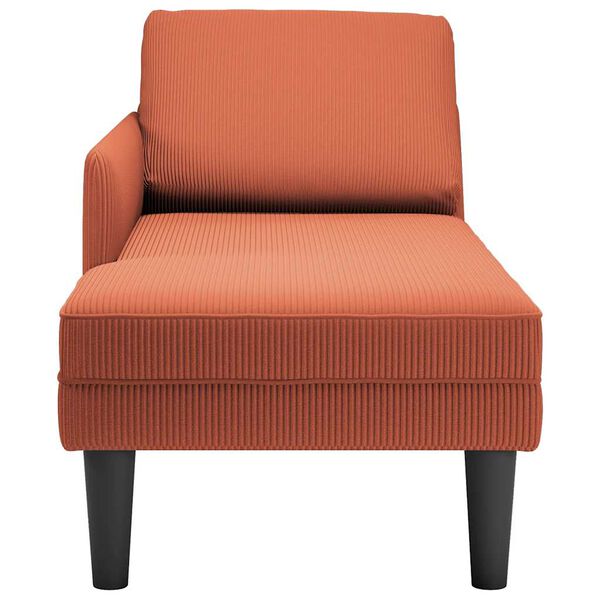 vidaXL Chaise Lounge padja punase oranži velvetist kangaga