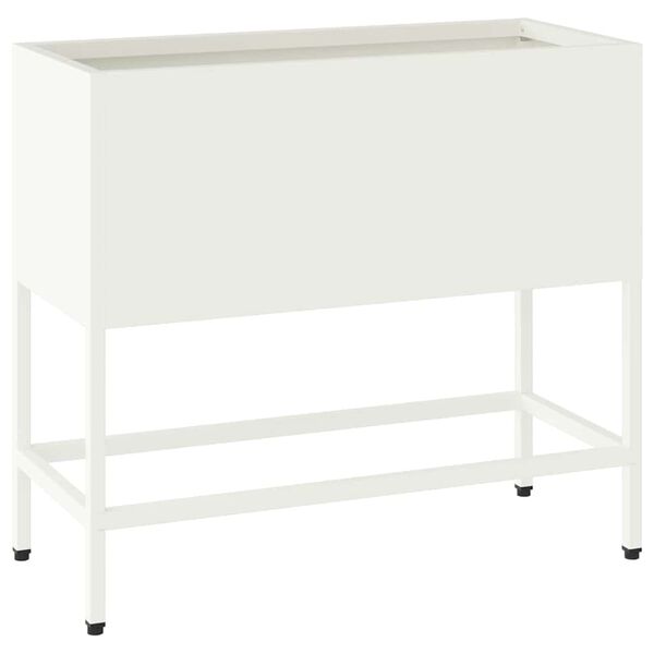 vidaXL Tõstetud aiataimelava Valge 60 x 26 x 45 cm Teras