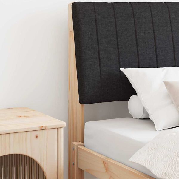 vidaXL Polsterdatud voodiots Must 100 cm Tahke m&auml;nd