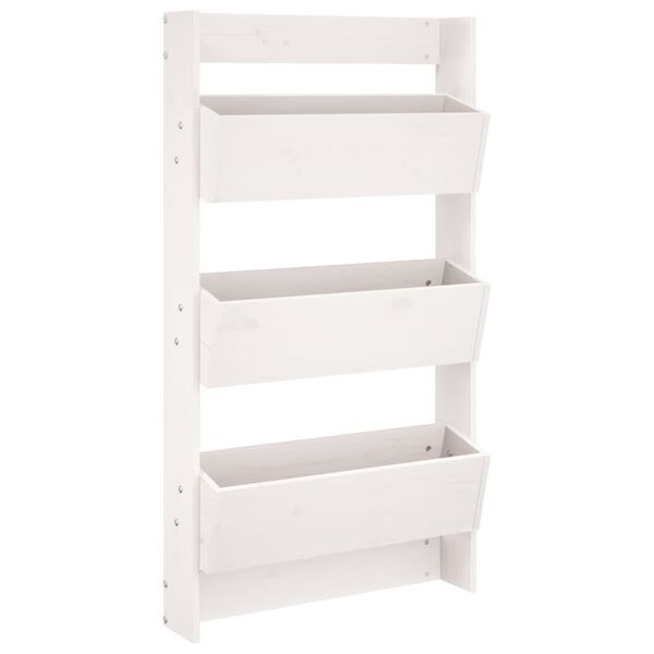 vidaXL 3-tasandiline taimekast, 60 x 18,5 x 110 cm, valge, männipuit