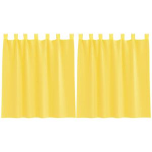vidaXL aasadega voilee kardinad 2 tk, kollane, 140 x 140 cm
