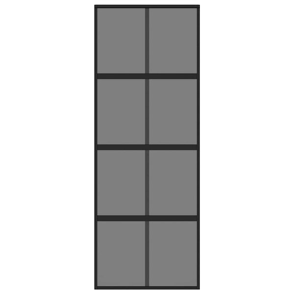 vidaXL lükanduks, must, 76x205 cm, karastatud klaas ja alumiinium