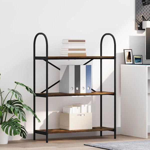 vidaXL Raamatukapp Suitsetatud tamm 80 x 30 x 109 cm Tehispuit