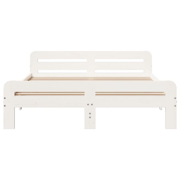 vidaXL voodiraam ilma madratsita, valge, 150 x 200 cm, m&auml;nnipuit