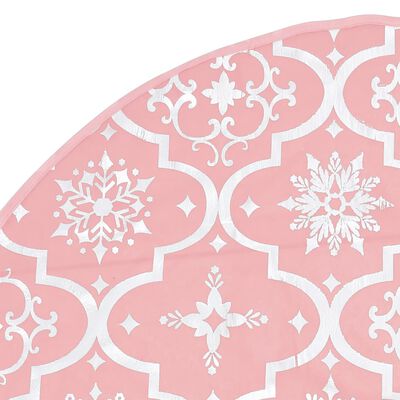 vidaXL luksuslik jõulupuu alune lina, sokiga, roosa, 150 cm, kangas