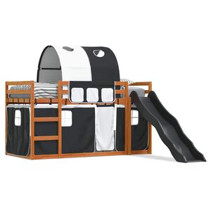 vidaXL narivoodi lium&auml;e ja kardinatega, valge ja must, 90 x 200 cm