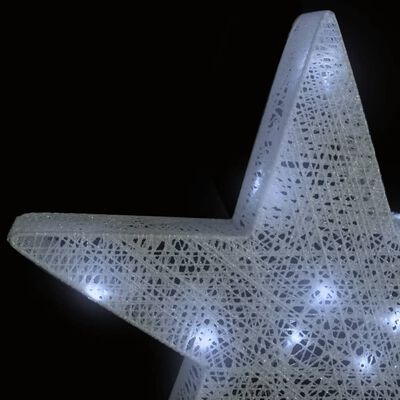 vidaXL jõulukaunistus tähed 3 tk, valge, võrgust, LED, õue ja tuppa