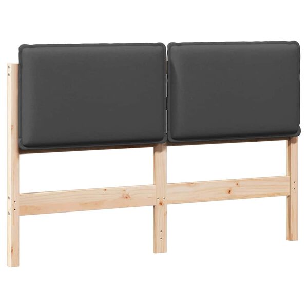 vidaXL Polsterdatud voodiots Looduslik ja Tume Hall 140 cm Tahke m&auml;nd